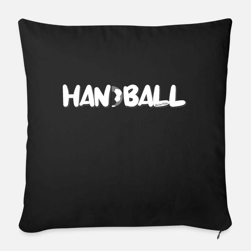 Handball - Hinten Mitte - Sofakissenbezug 45 x 45 cm - Schwarz