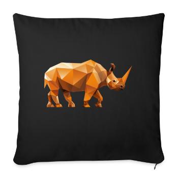 Rhino Low Poly Logo Design - Sofa pillowcase 17,3'' x 17,3'' (45 x 45 cm) - black - Front
