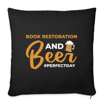Book Restoration and Beer perfectday Bücher - Sofakissenbezug 45 x 45 cm - Schwarz - Vorne