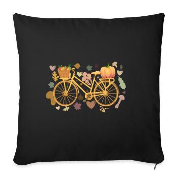Autumn Bicycle - Sofa pillowcase 17,3'' x 17,3'' (45 x 45 cm) - black - Front