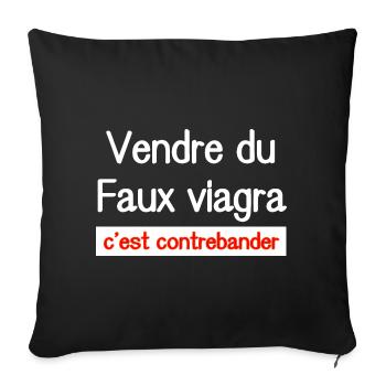 Humour Viagra Fausse Vente T-shirt - Housse de coussin décorative 45 x 45 cm - noir - Devant