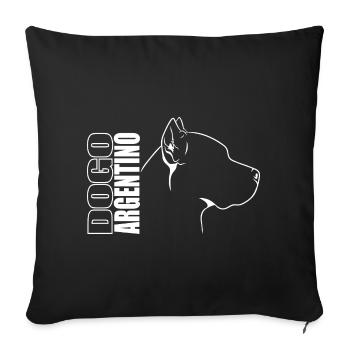 Dogue Argentino Profil Chiens Chien Wilsigns - Housse de coussin décorative 45 x 45 cm - noir - Devant