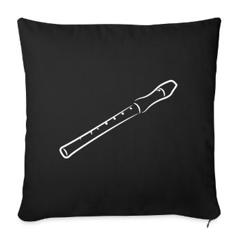 Croquis de flûte - Housse de coussin décorative 45 x 45 cm - noir - Devant