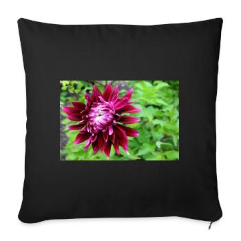 Dahlia, Flower, Blossom Red - Sofa pillowcase 17,3'' x 17,3'' (45 x 45 cm) - black - Front