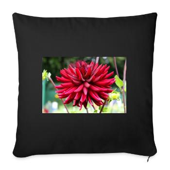 Dahlia Red Blossom ,Flower - Sofa pillowcase 17,3'' x 17,3'' (45 x 45 cm) - black - Front