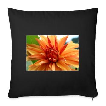 Dahlia Orange Salmon Blossom ,Flower - Sofa pillowcase 17,3'' x 17,3'' (45 x 45 cm) - black - Front