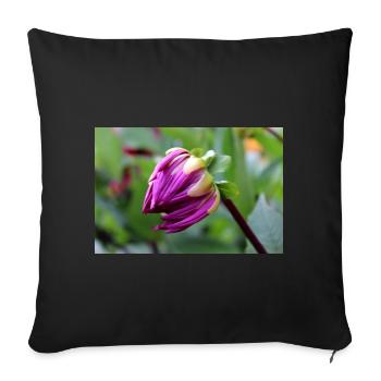 Dahlia Red Violet Blossom ,Flower - Sofa pillowcase 17,3'' x 17,3'' (45 x 45 cm) - black - Front