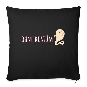 Sans costume, costume, fantôme, fantôme, carnaval - Housse de coussin décorative 45 x 45 cm - noir - Devant