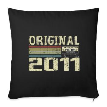 2011 Fêtes D’anniversaire - Cadeau Retro 2011 - Housse de coussin décorative 45 x 45 cm - noir - Devant