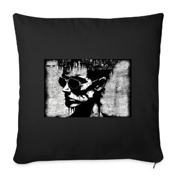 Le rebelle #3 - Housse de coussin décorative 45 x 45 cm - noir - Devant