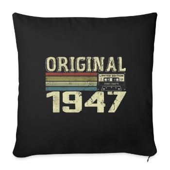1947 Fêtes D’anniversaire - Cadeau Retro 1947 - Housse de coussin décorative 45 x 45 cm - noir - Devant