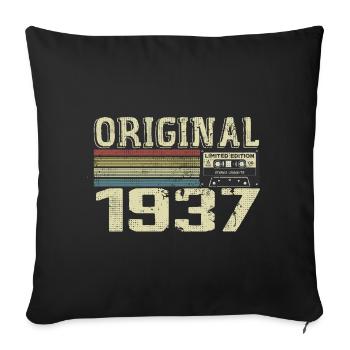 1937 Fêtes D’anniversaire - Cadeau Retro 1937 - Housse de coussin décorative 45 x 45 cm - noir - Devant