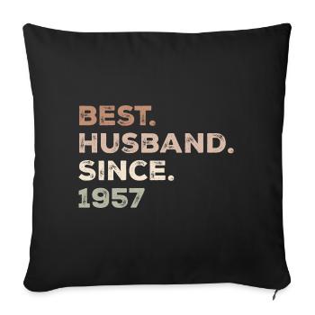 Meilleur Mari Depuis 1957 Cadeau D’anniversaire - Housse de coussin décorative 45 x 45 cm - noir - Devant