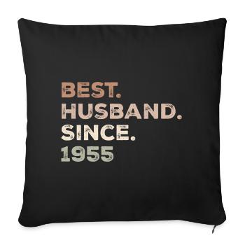 Best Husband Since 1955 Anniversary Gift - Sofa pillowcase 17,3'' x 17,3'' (45 x 45 cm) - black - Front