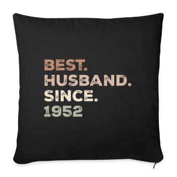 Bester Ehemann seit 1952 Jubiläumsgeschenk - Sofakissenbezug 45 x 45 cm - Schwarz - Vorne