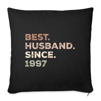 Bester Ehemann seit 1997 Jubiläumsgeschenk - Sofakissenbezug 45 x 45 cm - Schwarz - Vorne
