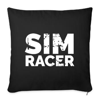 Sim Racer Logo Racer Gaming Icon Icon - Sofa pillowcase 17,3'' x 17,3'' (45 x 45 cm) - black - Front