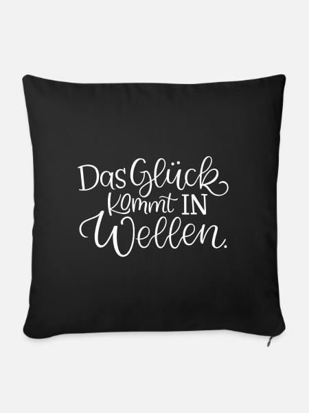 Das Glück Kommt In Wellen - Sofakissenbezug 45 x 45 cm - Schwarz