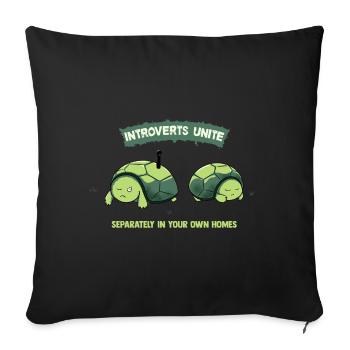 Introverts Unite Schildkröten - Sofakissenbezug 45 x 45 cm - Schwarz - Vorne