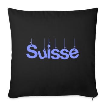 SWITZERLAND. HUMOR. COUNTRY. FLAG. GENEVA. LAUSANNE - Sofa pillowcase 17,3'' x 17,3'' (45 x 45 cm) - black - Front