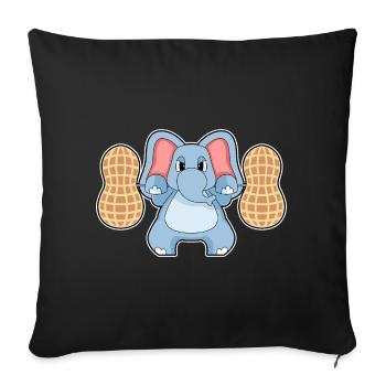 Elephant Bodybuilder Barbell Bodybuilding - Sofa pillowcase 17,3'' x 17,3'' (45 x 45 cm) - black - Front