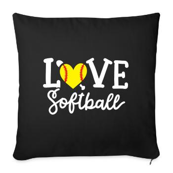 Softball-Spieler Softball - Sofakissenbezug 45 x 45 cm - Schwarz - Vorne