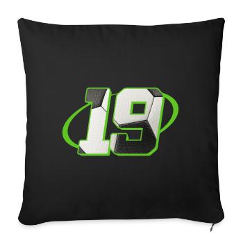 19 Birthday Soccer 19 Years Soccer Player - Sofa pillowcase 17,3'' x 17,3'' (45 x 45 cm) - black - Front
