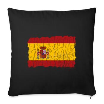 Spain Flag Espania - Sofa pillowcase 17,3'' x 17,3'' (45 x 45 cm) - black - Front