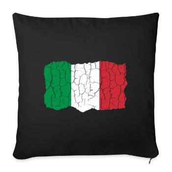 Conception du drapeau de l’Italie Style grunge - Housse de coussin décorative 45 x 45 cm - noir - Devant