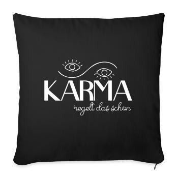 Karma regelt das schon | Spruch - Sofakissenbezug 45 x 45 cm - Schwarz - Vorne