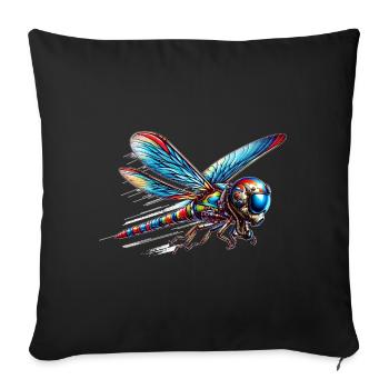 Fighter Libelle - Sofakissenbezug 45 x 45 cm - Schwarz - Vorne