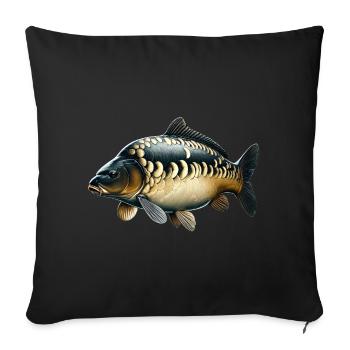 Carpe - Housse de coussin décorative 45 x 45 cm - noir - Devant