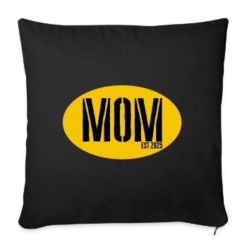 MOM Est 2025 Vintage Oval - Sofakissenbezug 45 x 45 cm - Schwarz - Vorne