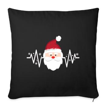 Père Noël Cool Heartbeat - Housse de coussin décorative 45 x 45 cm - noir - Devant