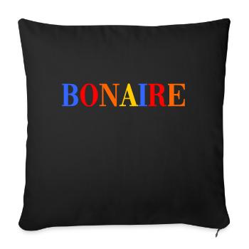 Bonaire colorful Lettering - Dutrch Caribbean - Sofa pillowcase 17,3'' x 17,3'' (45 x 45 cm) - black - Front