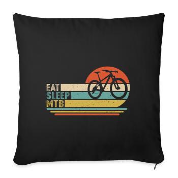 Eat Sleep MTB t-shirt mountain bike - Sofakissenbezug 45 x 45 cm - Schwarz - Vorne