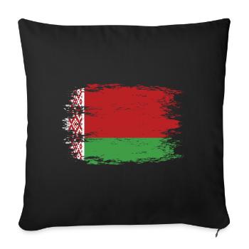 Belarus flag used look - Sofa pillowcase 17,3'' x 17,3'' (45 x 45 cm) - black - Front