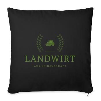 Emblème de la Passion du Fermier - Housse de coussin décorative 45 x 45 cm - noir - Devant