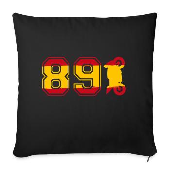 89 Nummer Motorradfahrer Spanien Motorrad - Sofakissenbezug 45 x 45 cm - Schwarz - Vorne