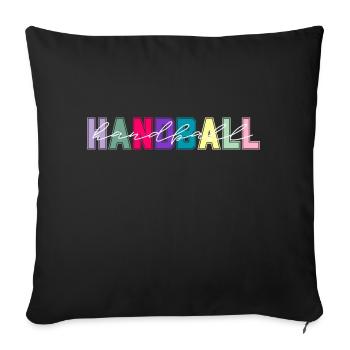 Handball couleurs - cadeau amateur de handball - Housse de coussin décorative 45 x 45 cm - noir - Devant