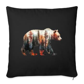 Bear - Sofa pillowcase 17,3'' x 17,3'' (45 x 45 cm) - black - Front