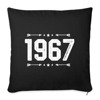 Millésime 1967 Millésime 58ème anniversaire 1967. - Housse de coussin décorative 45 x 45 cm - noir - Devant
