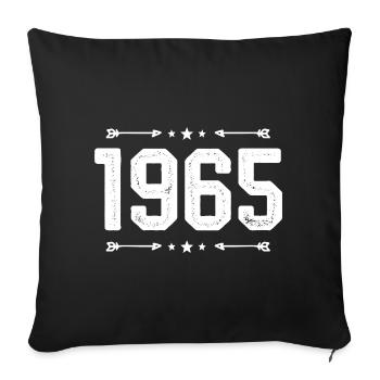 Millésime 1965 Millésime 60ème anniversaire 1965. - Housse de coussin décorative 45 x 45 cm - noir - Devant