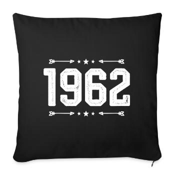 Vintage 1962 Vintage 63rd Birthday 1962 - Sofa pillowcase 17,3'' x 17,3'' (45 x 45 cm) - black - Front