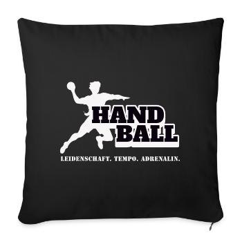 Handball Kraft und Tempo - Sofakissenbezug 45 x 45 cm - Schwarz - Vorne
