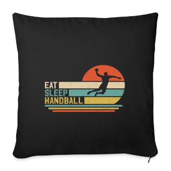 eat sleep handball t-shirt handball player - Sofa pillowcase 17,3'' x 17,3'' (45 x 45 cm) - black - Front