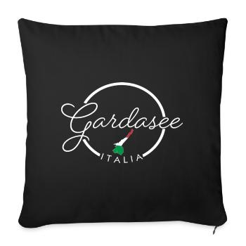 Gardasee, Lago di Garda - Sofakissenbezug 45 x 45 cm - Schwarz - Vorne