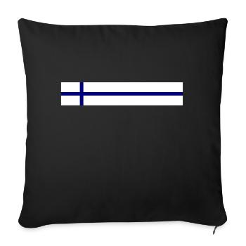 Finland Flag - Sofa pillowcase 17,3'' x 17,3'' (45 x 45 cm) - black - Front