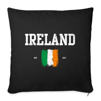 Ireland Flag Brushstroke Design - Sofa pillowcase 17,3'' x 17,3'' (45 x 45 cm) - black - Front