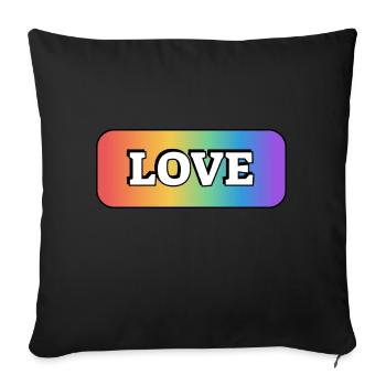 AMOUR arc-en-ciel LGBT gay pride - Housse de coussin décorative 45 x 45 cm - noir - Devant